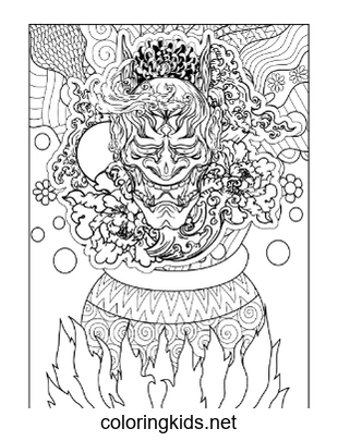 Adult Halloween coloring book preview page 2