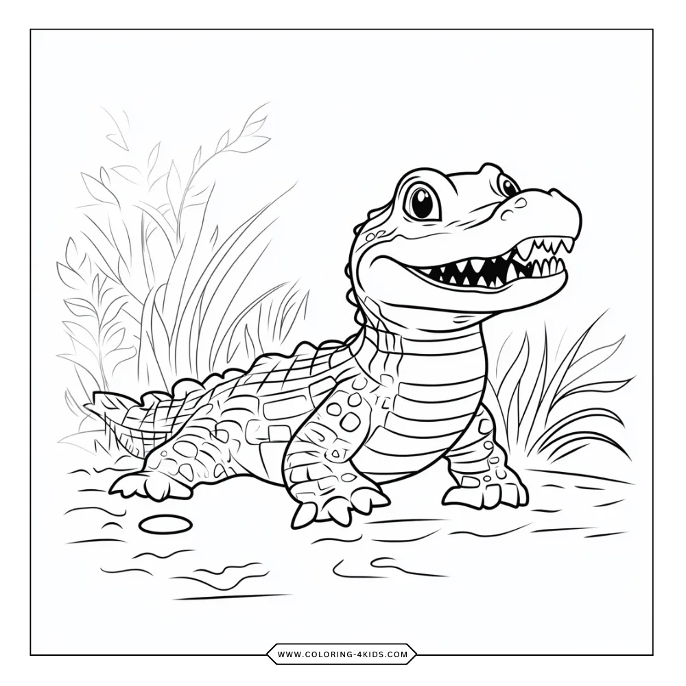 Alligator coloring book preview page 4