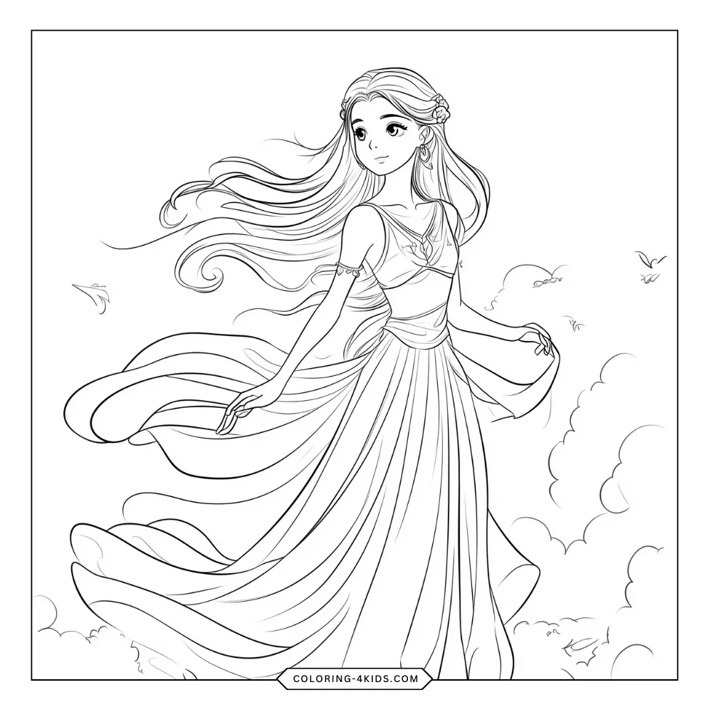 Princess Aurora coloring book preview page 3