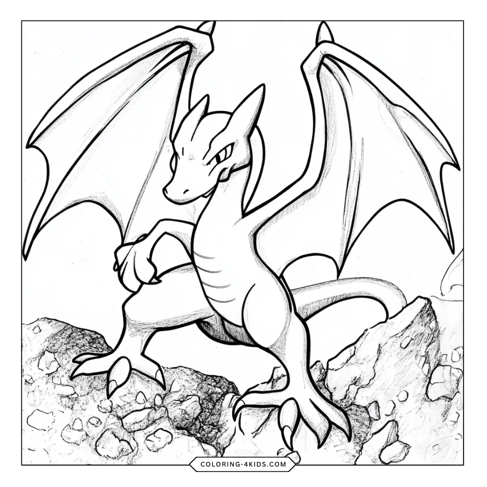 Charizard coloring book preview page 2