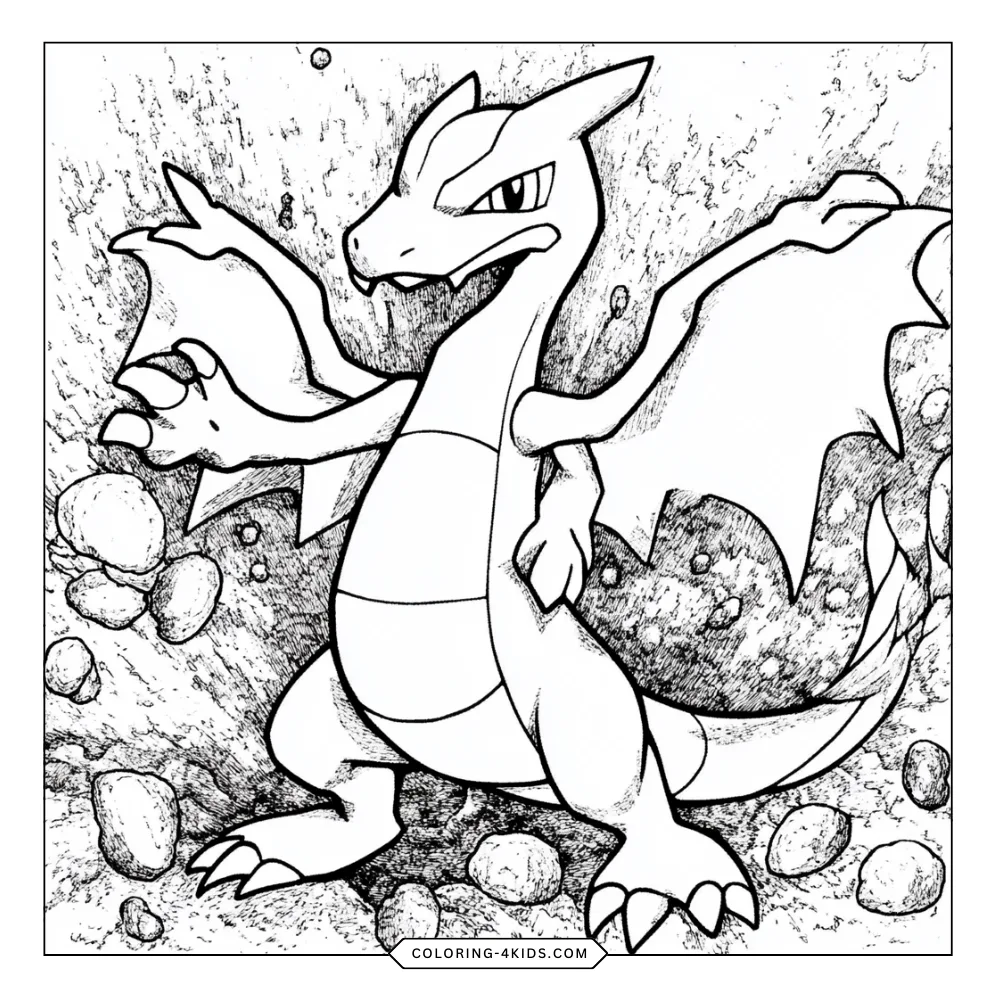 Charizard coloring book preview page 3