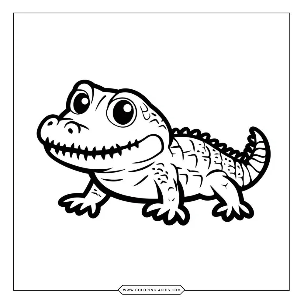 Crocodile coloring book preview page 4