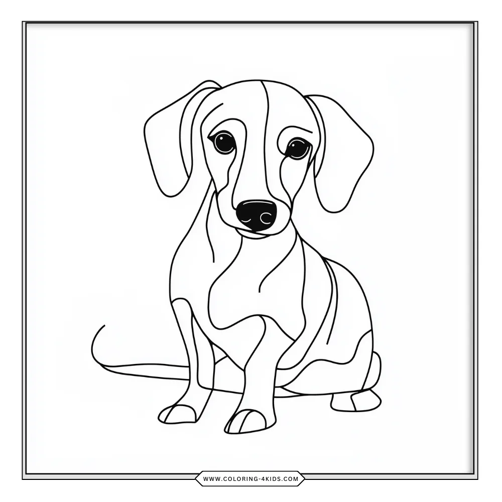 Dachshund coloring book preview page 2