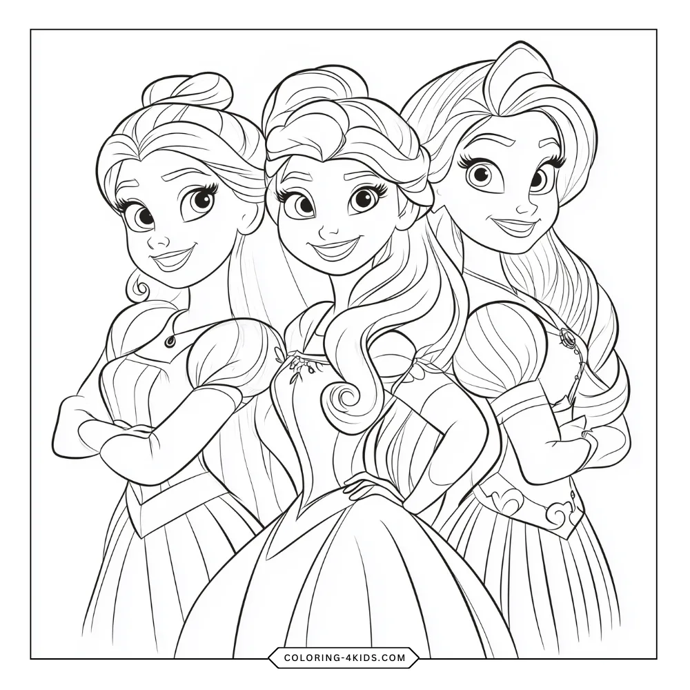 Disney Princess coloring book preview page 4