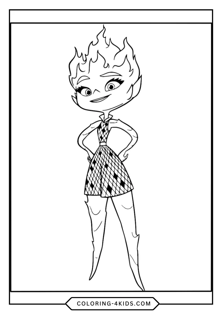Elemental coloring book preview page 1