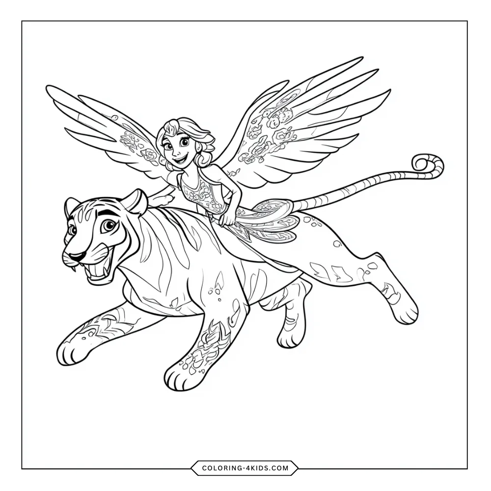 Elena of Avalor coloring book preview page 1