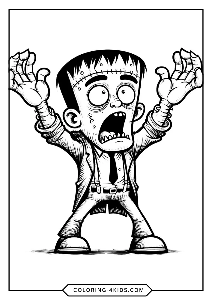 Frankenstein coloring book preview page 2