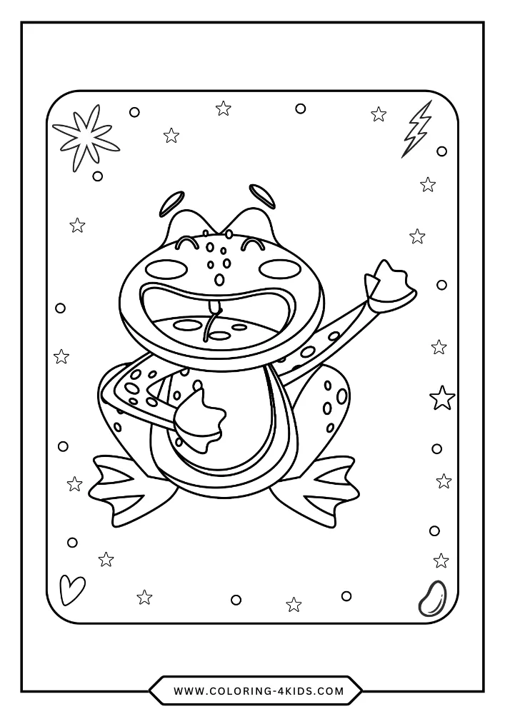 Frogs coloring book preview page 2
