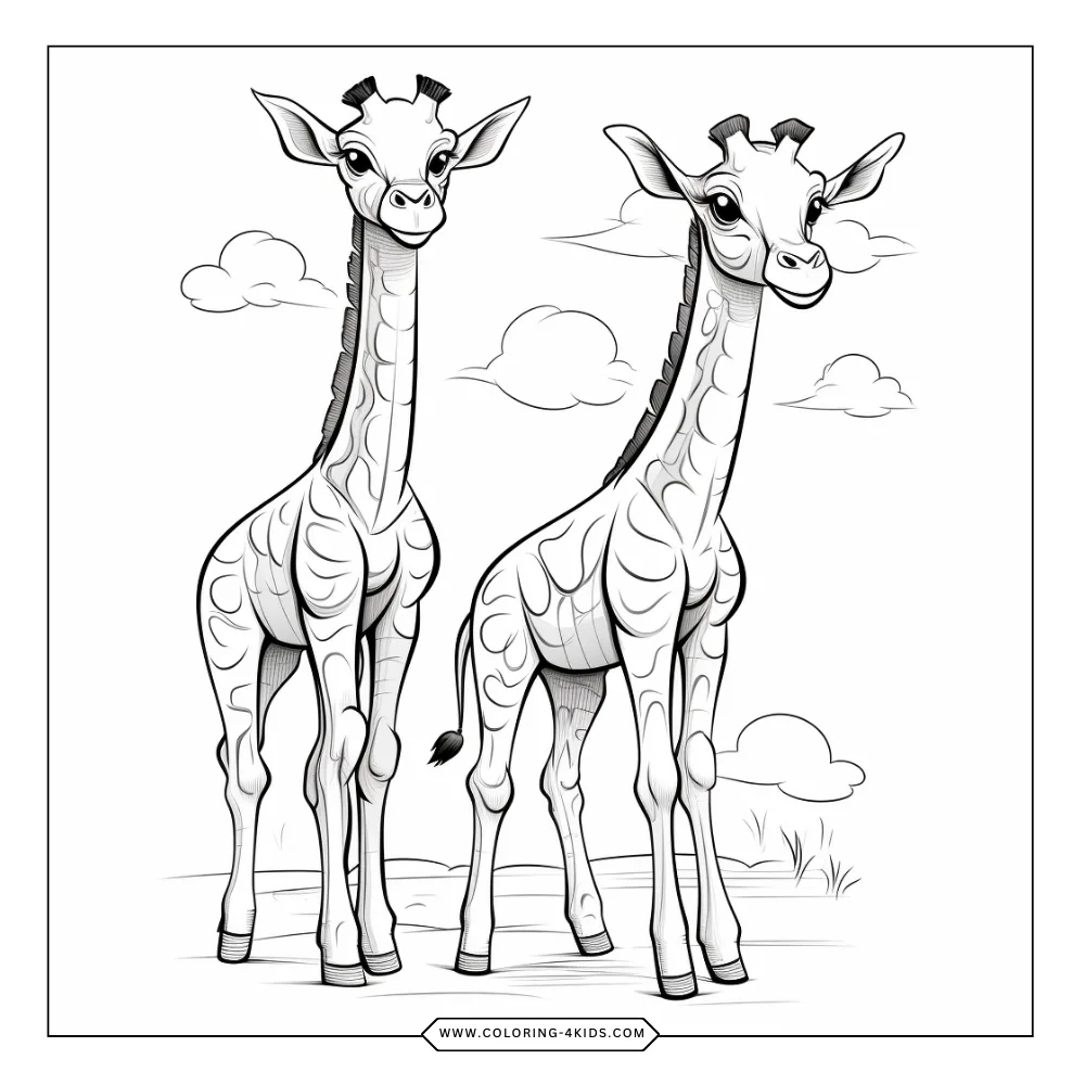 Giraffe coloring book preview page 3
