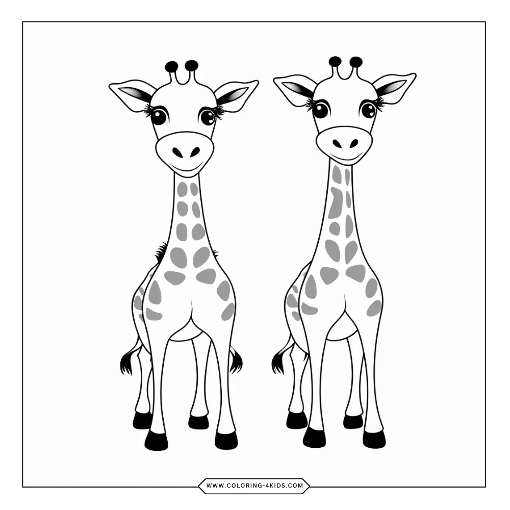 Giraffe coloring book preview page 4