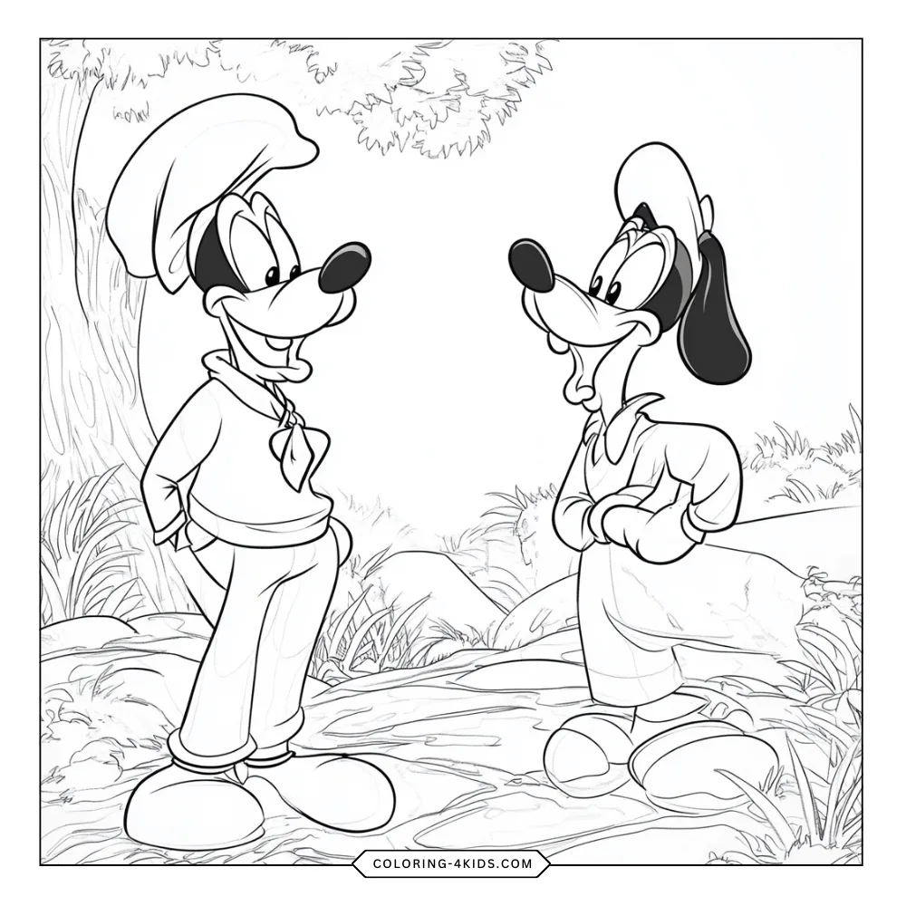 Goofy coloring book preview page 3