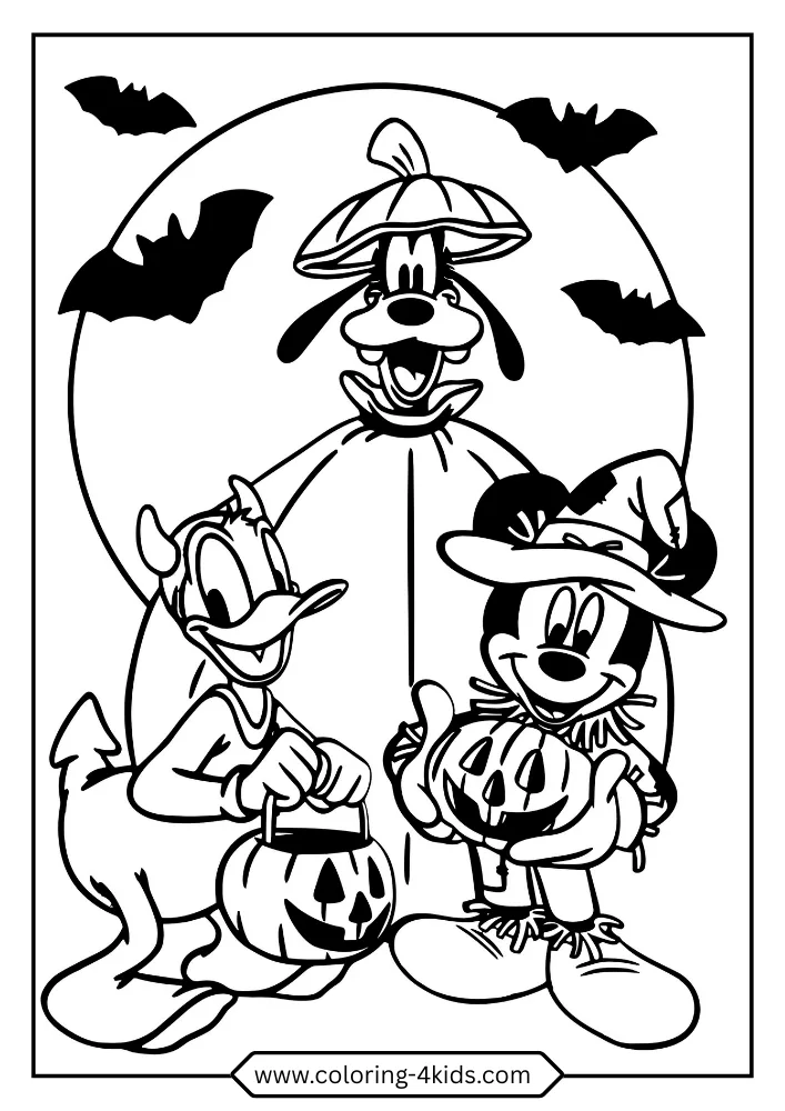 Halloween Mickey Mouse coloring book preview page 4