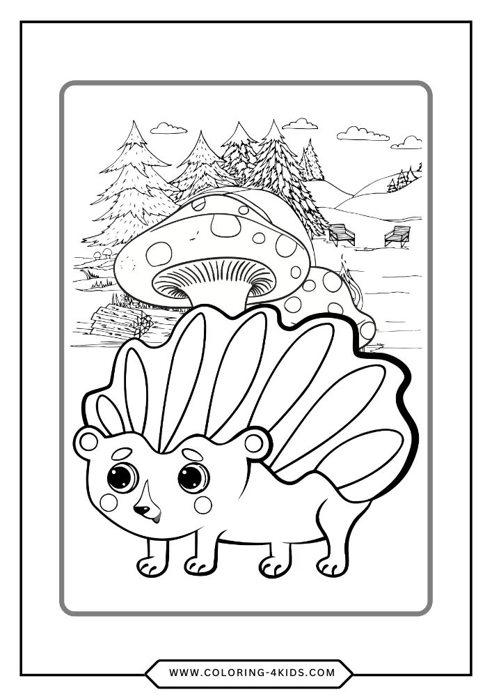 Hedgehog coloring book preview page 3