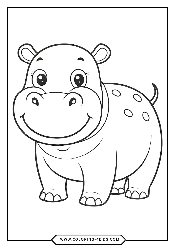 Hippopotamus coloring book preview page 3