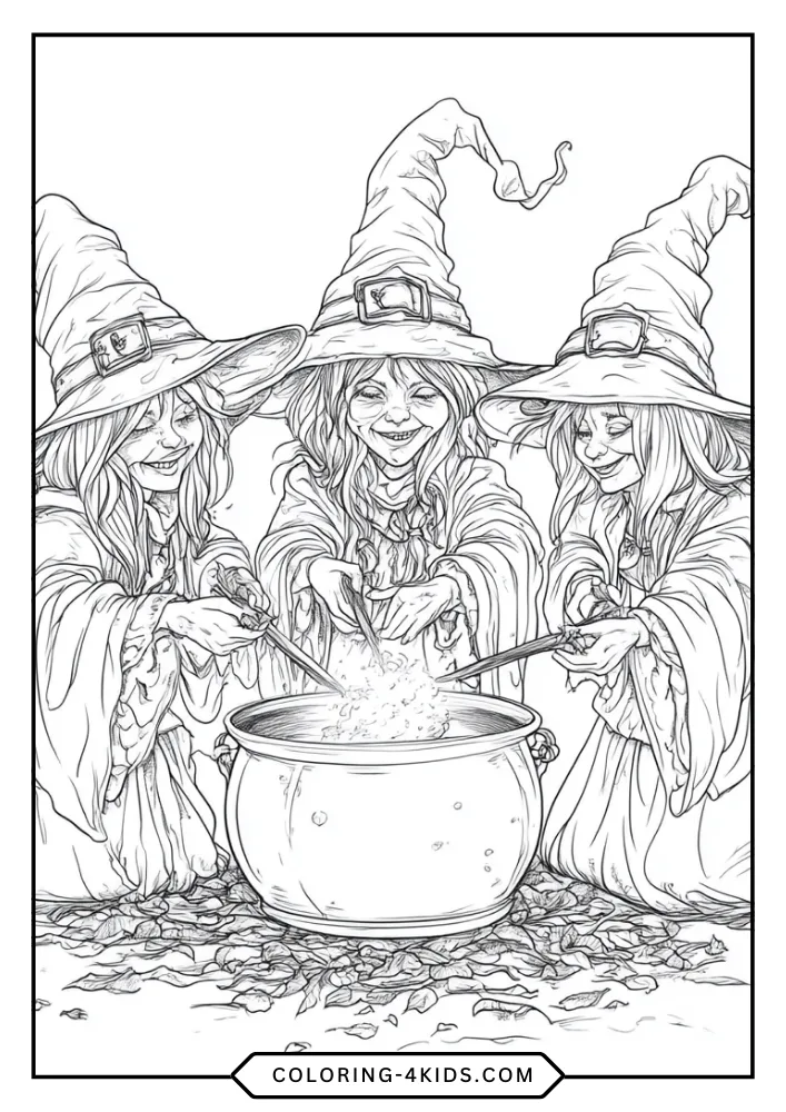 Hocus Pocus coloring book preview page 4