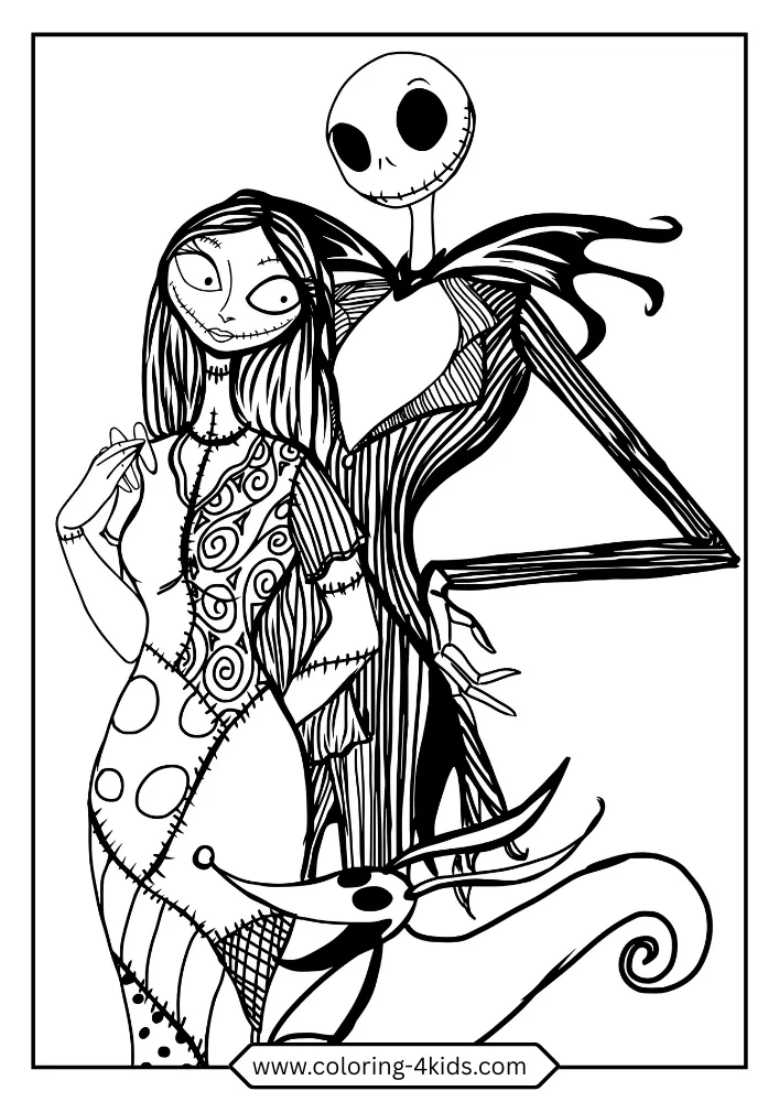 Jack Skellington coloring book preview page 1