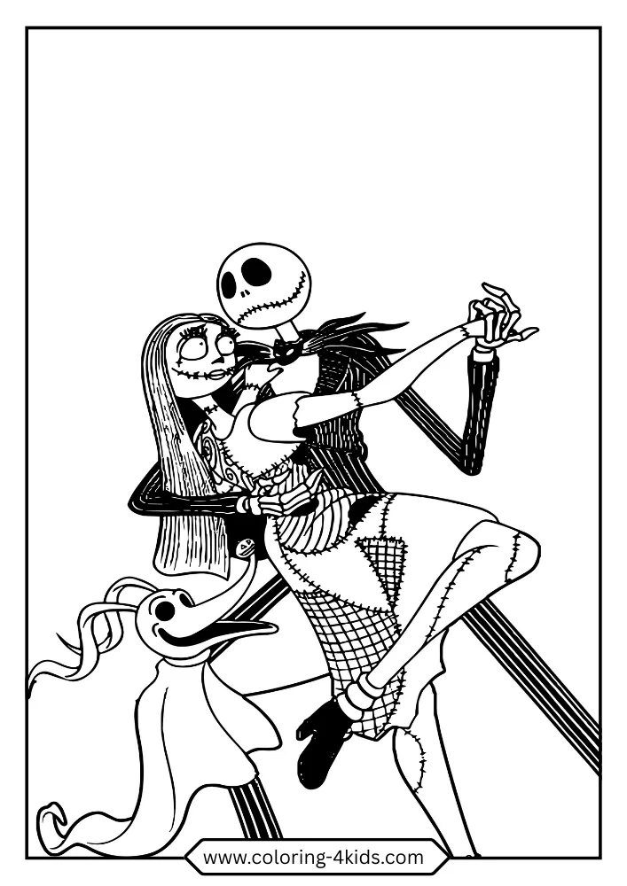 Jack Skellington coloring book preview page 2