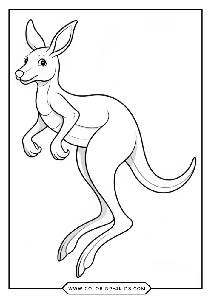Kangaroo coloring book preview page 1