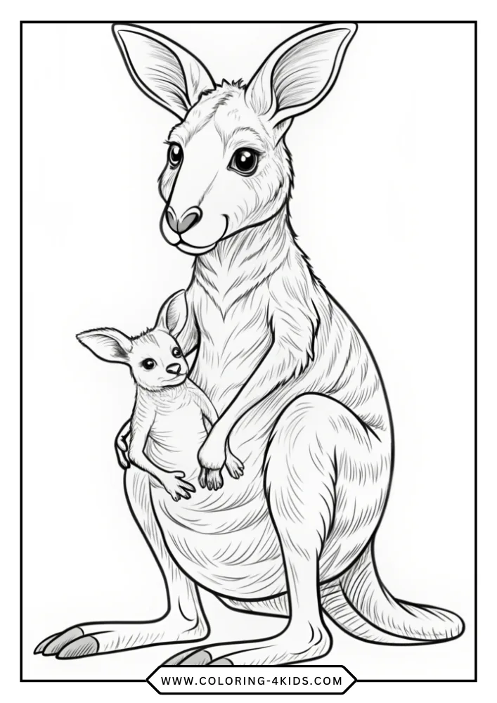 Kangaroo coloring book preview page 3