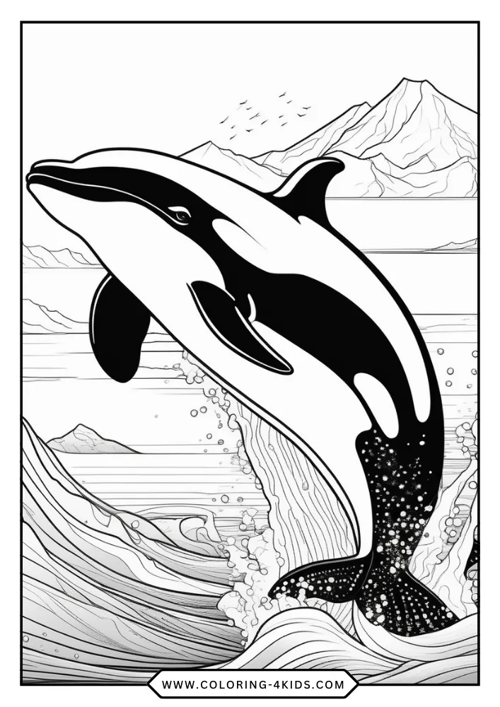 Killer Whale coloring book preview page 3