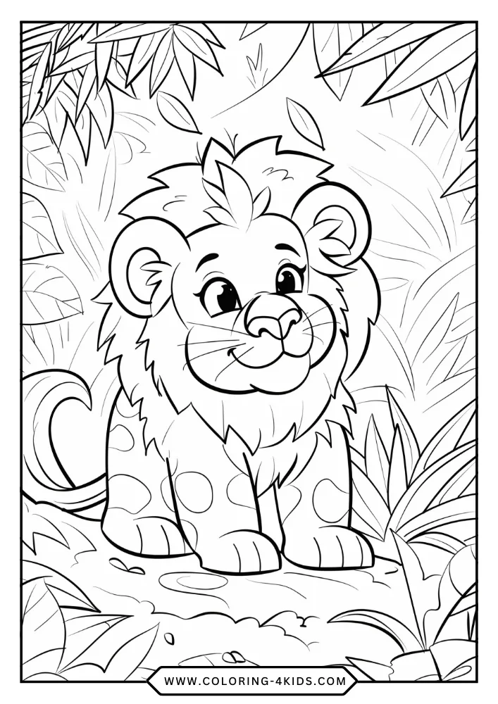 Lion coloring book preview page 2