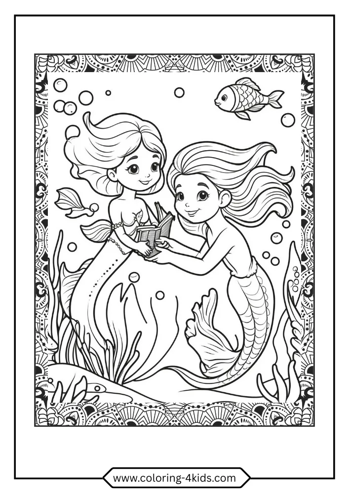 The Little Mermaid coloring book preview page 1