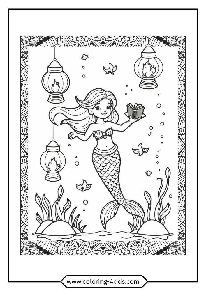 The Little Mermaid coloring book preview page 3