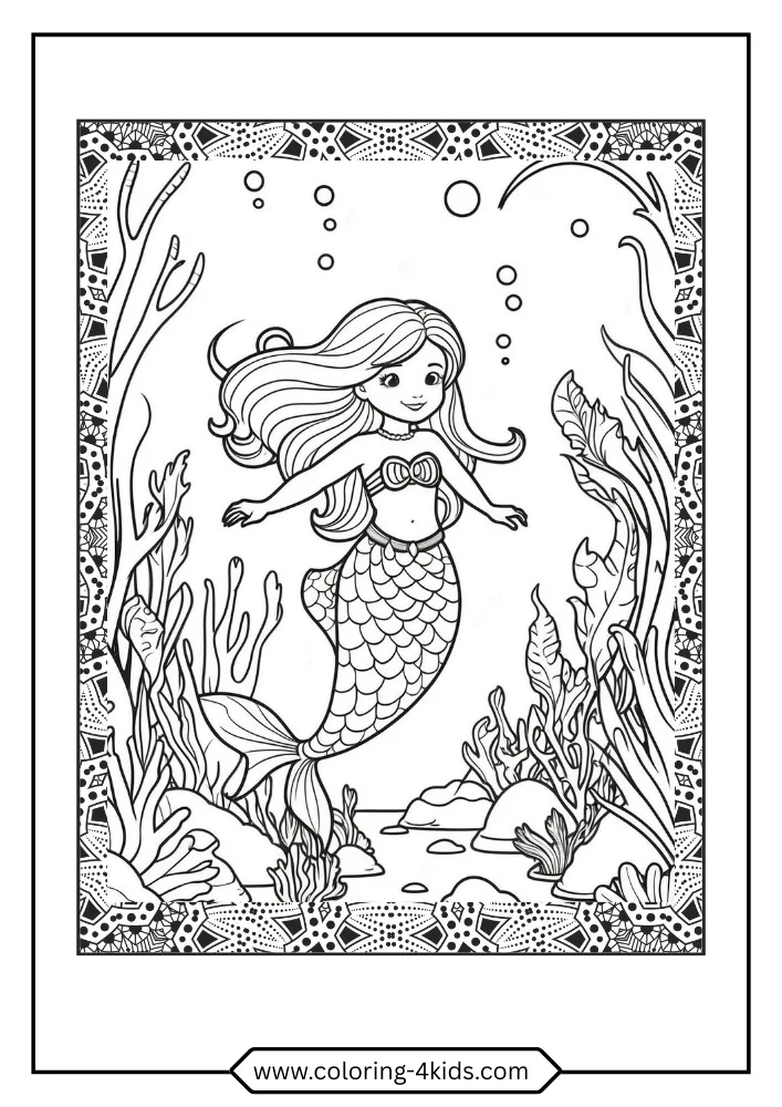The Little Mermaid coloring book preview page 4