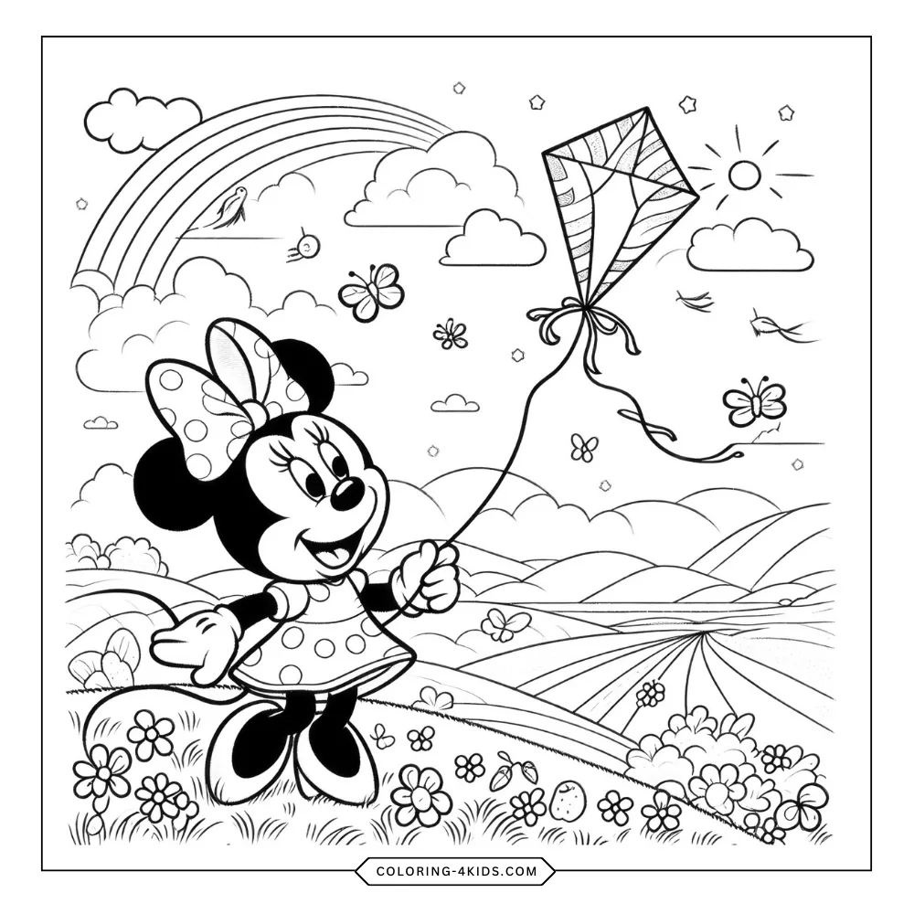 Minnie Mouse coloring book preview page 2