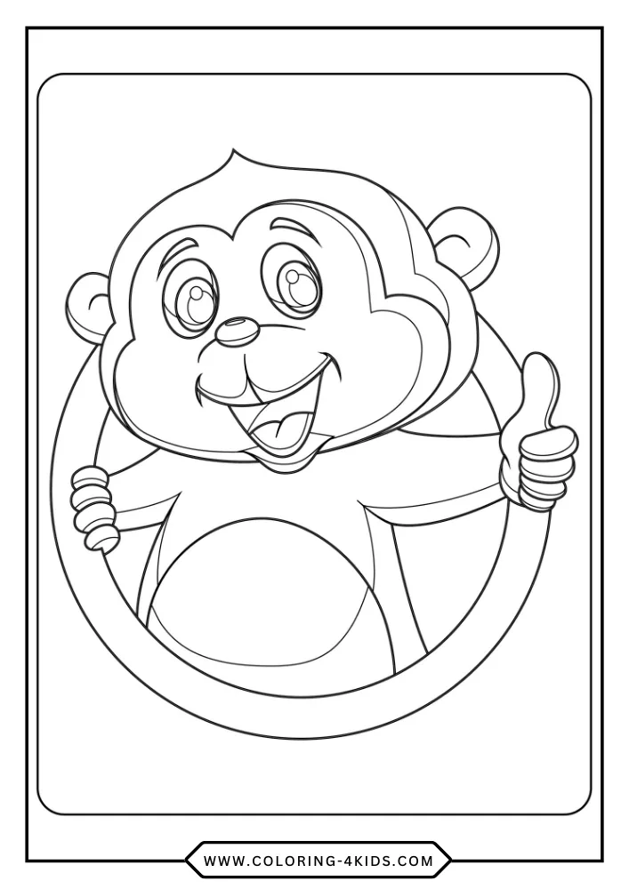 Monkey coloring book preview page 1