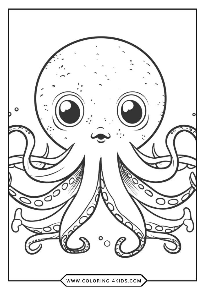 Octopus coloring book preview page 4