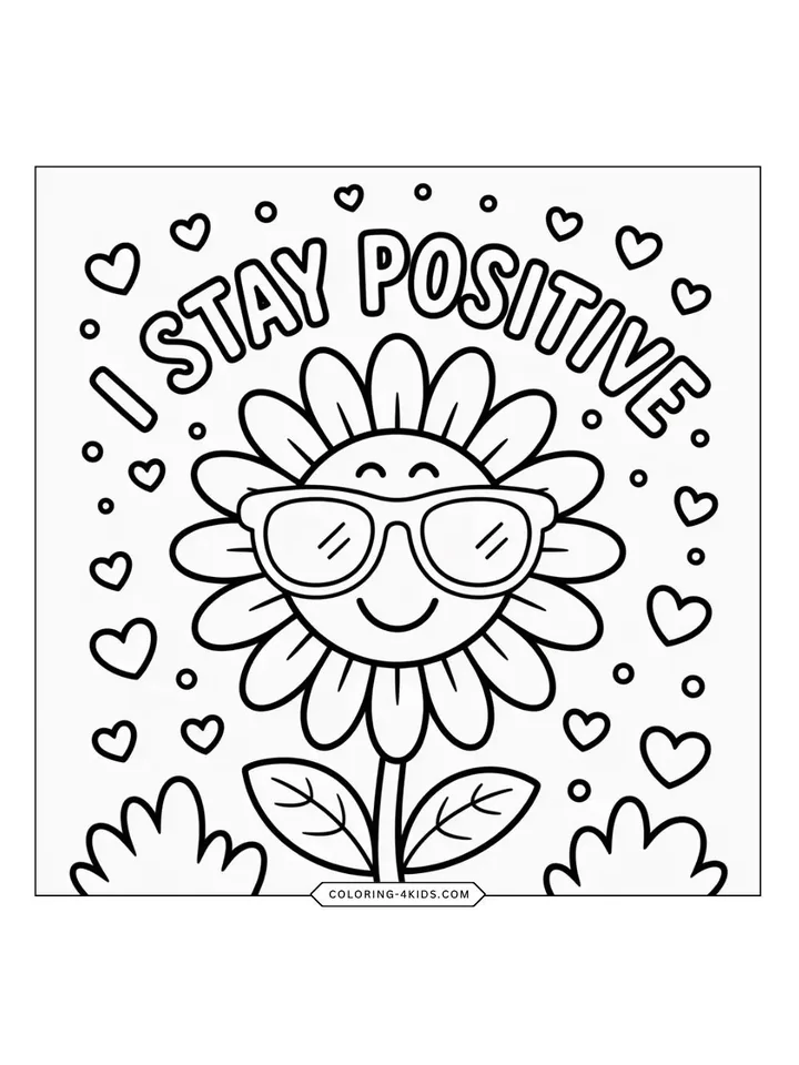 Positive Affirmations coloring book preview page 3
