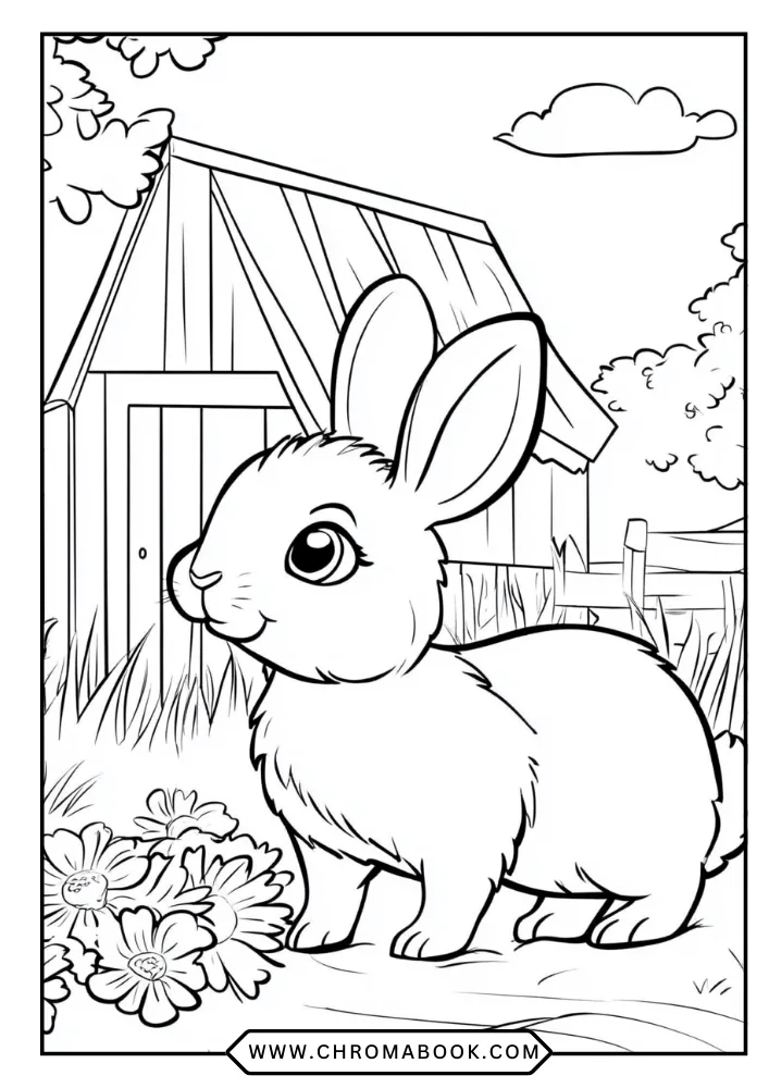 Rabbit coloring book preview page 2