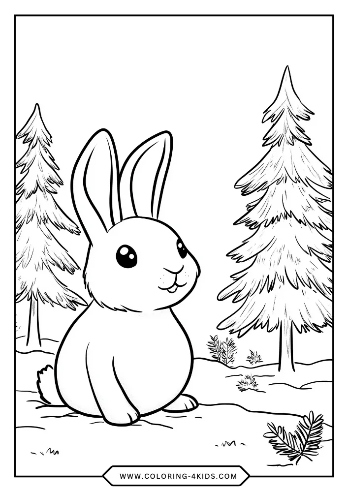 Rabbit coloring book preview page 4