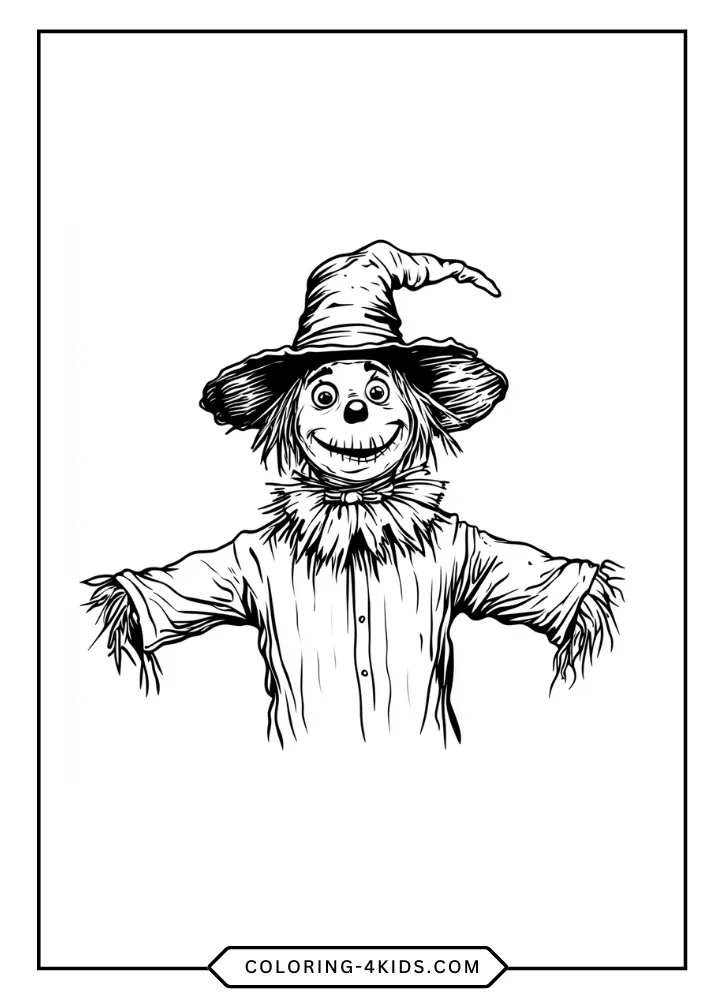 Scarecrow coloring book preview page 1