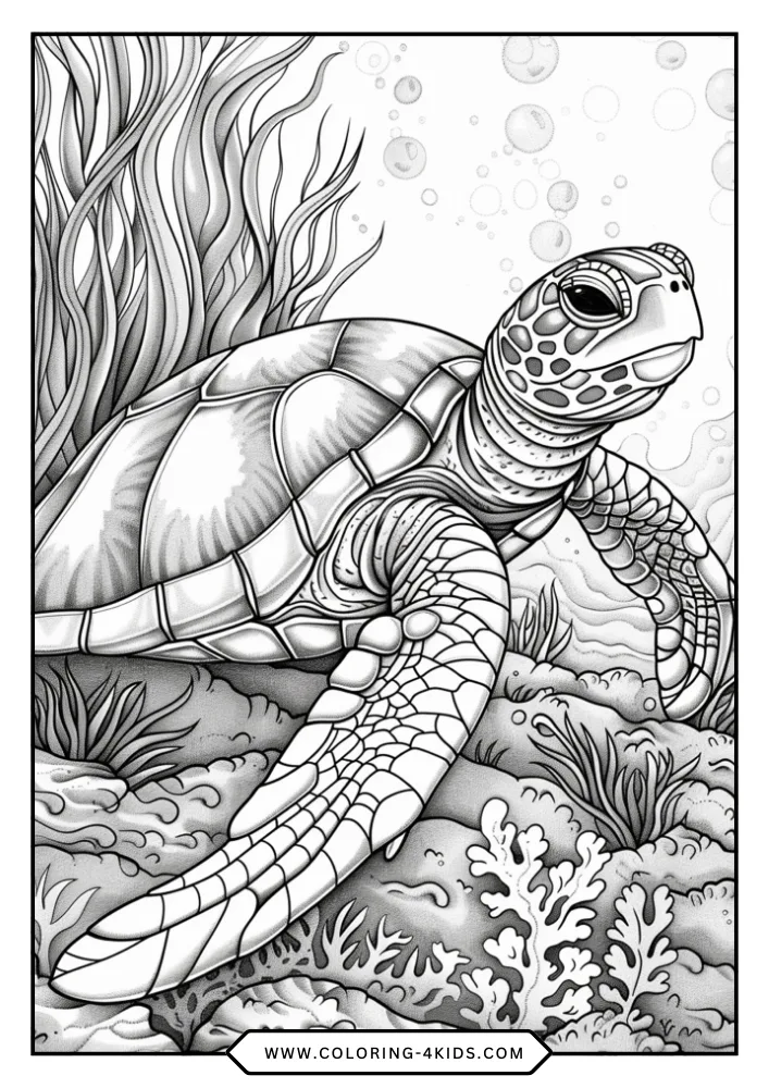 Sea Turtle coloring book preview page 4