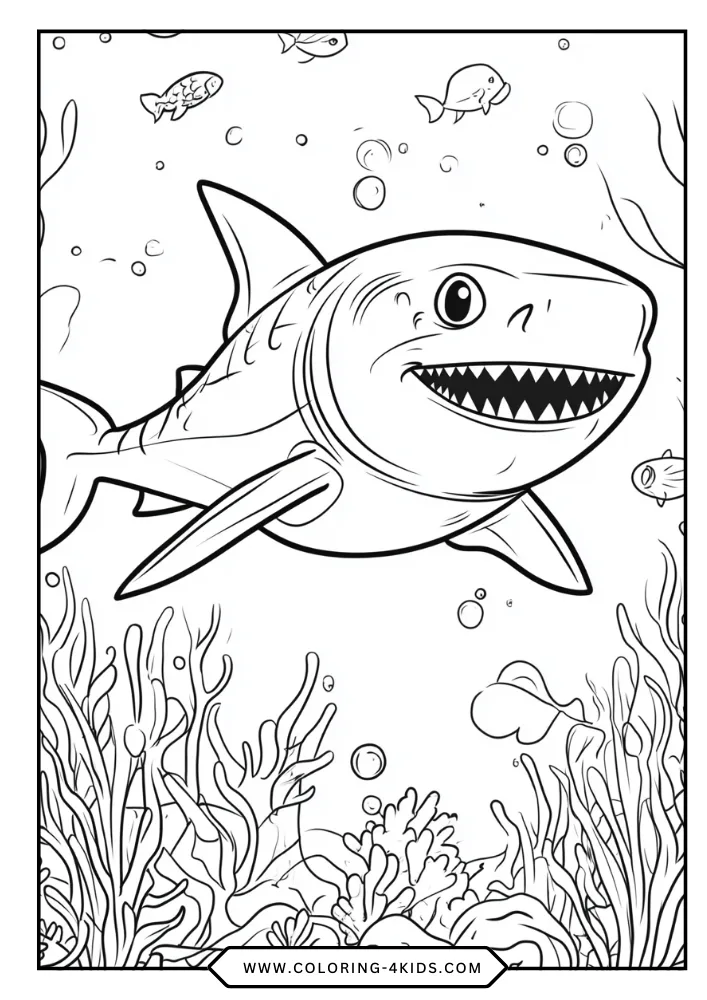 Shark coloring book preview page 2