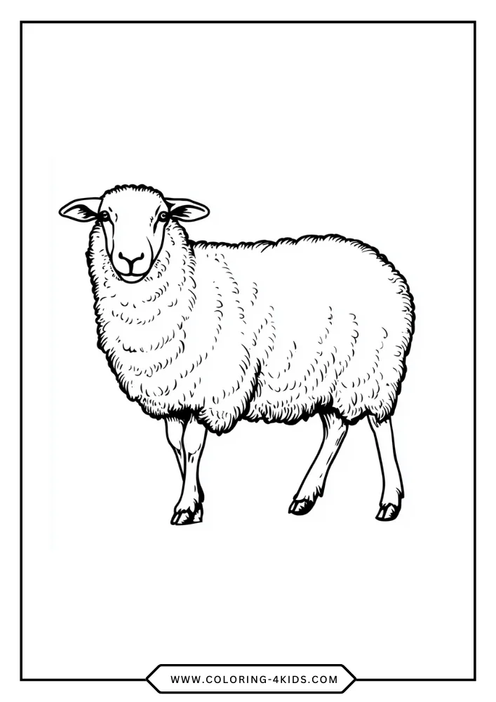 Sheep coloring book preview page 4