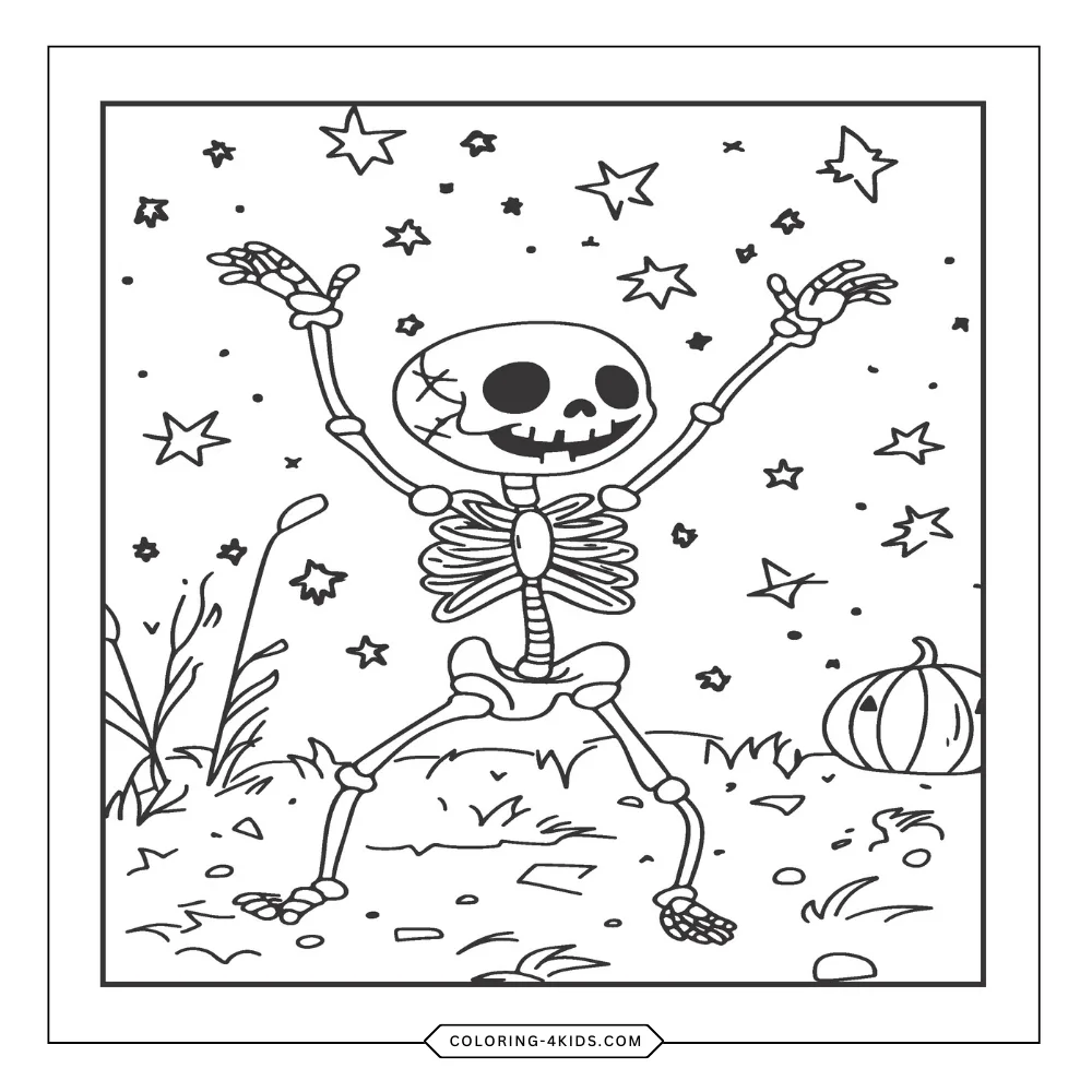 Skull coloring book preview page 1