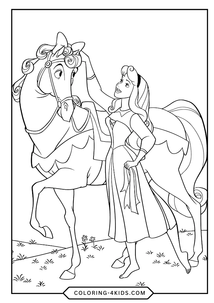Sleeping Beauty coloring book preview page 1