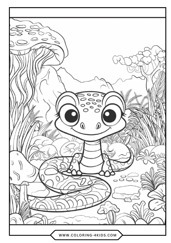 Snake coloring book preview page 1