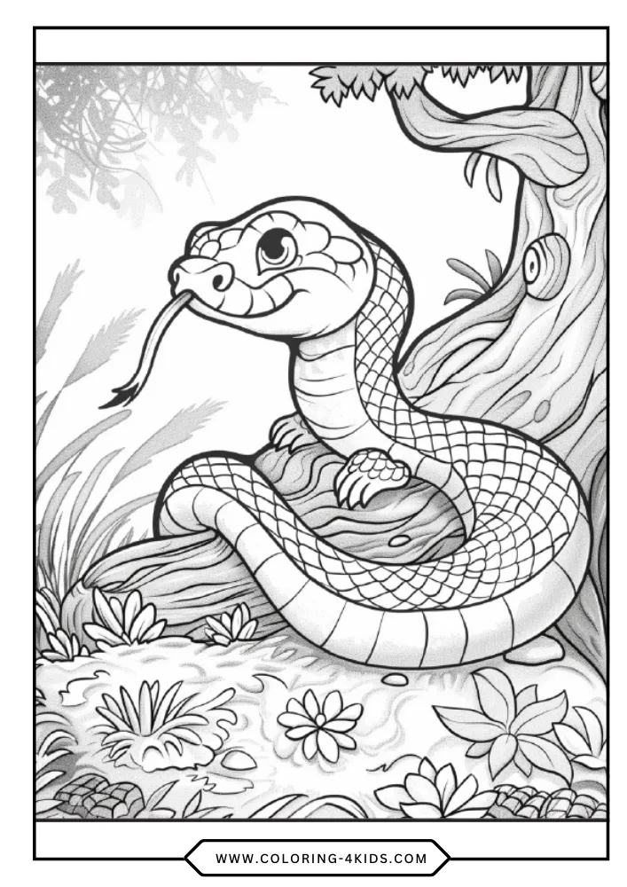 Snake coloring book preview page 2