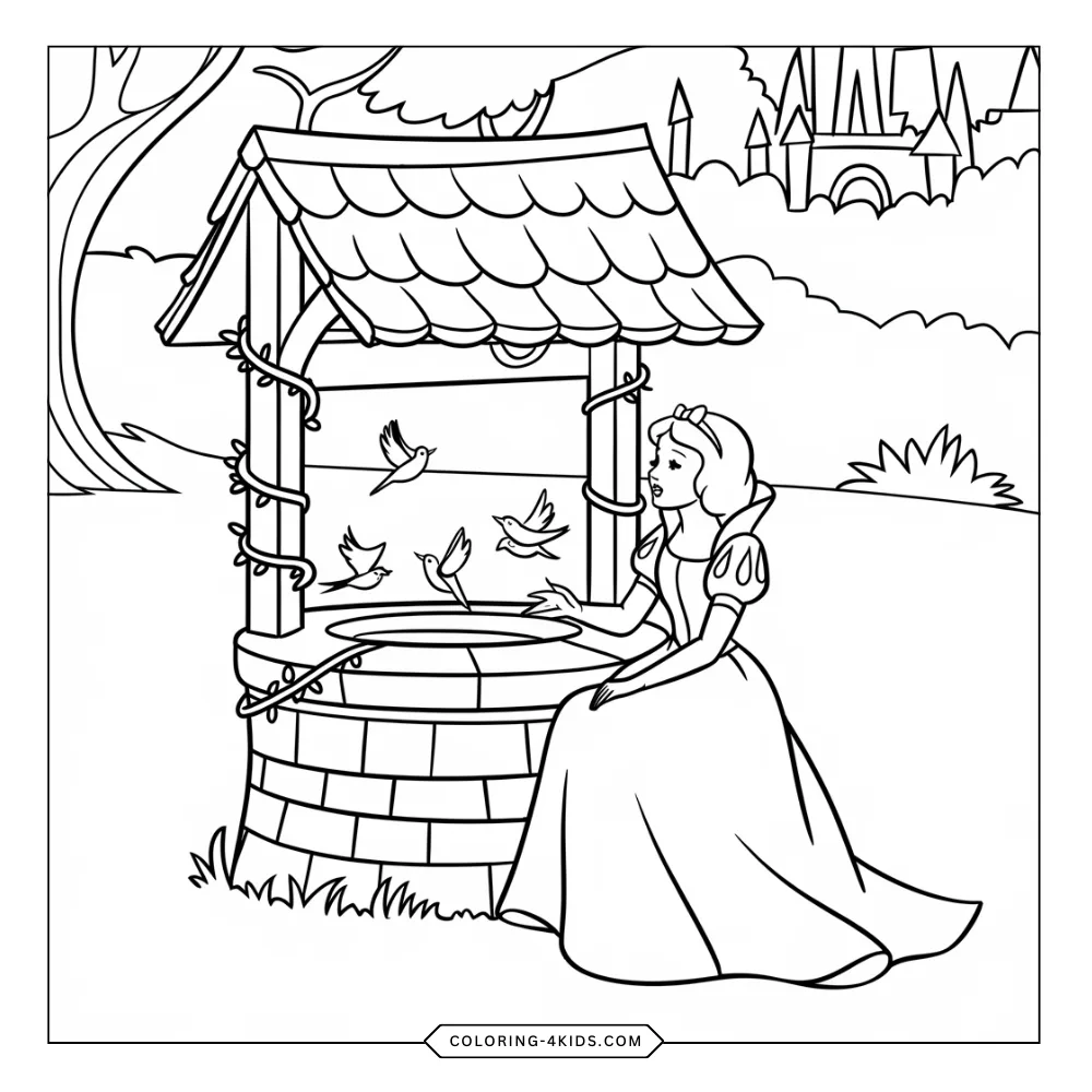 Snow White coloring book preview page 4