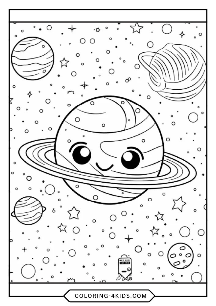 Solar System coloring book preview page 3