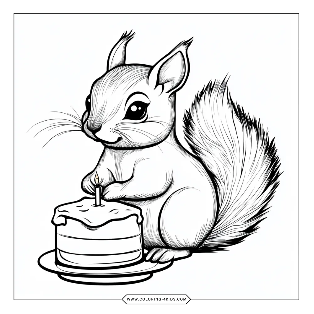 Squirrel coloring book preview page 3