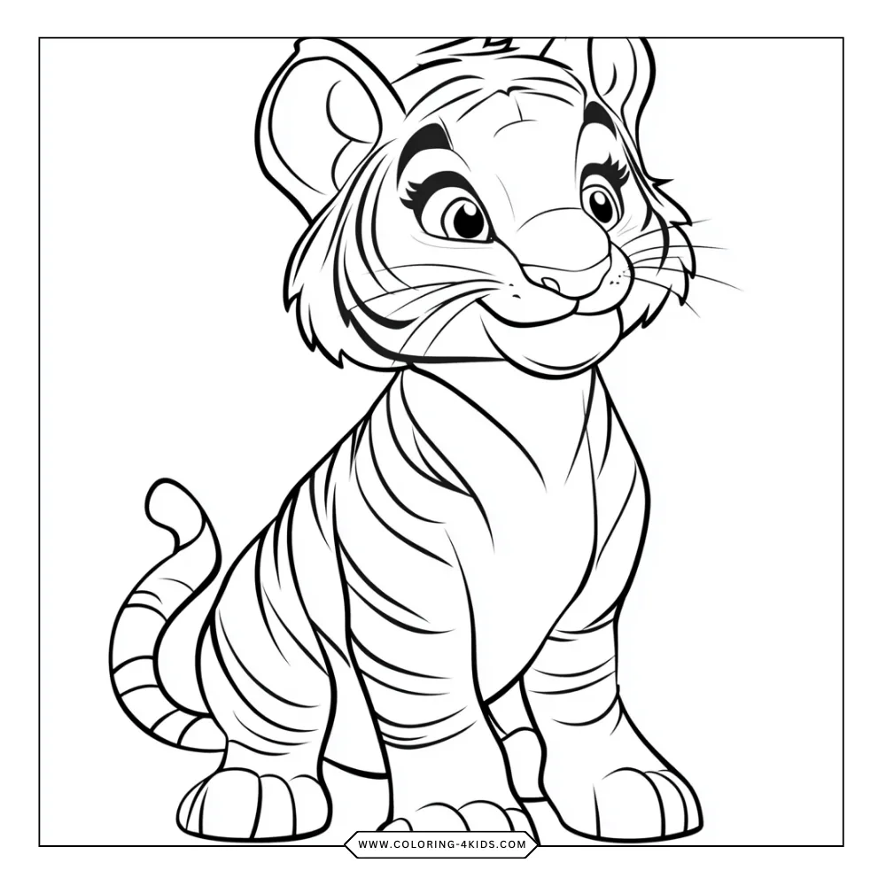 Tiger coloring book preview page 1
