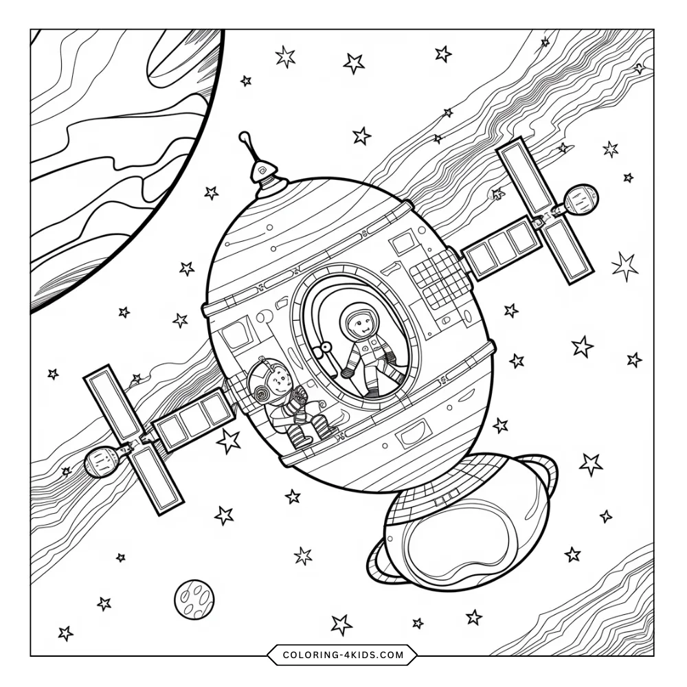 Universe coloring book preview page 4