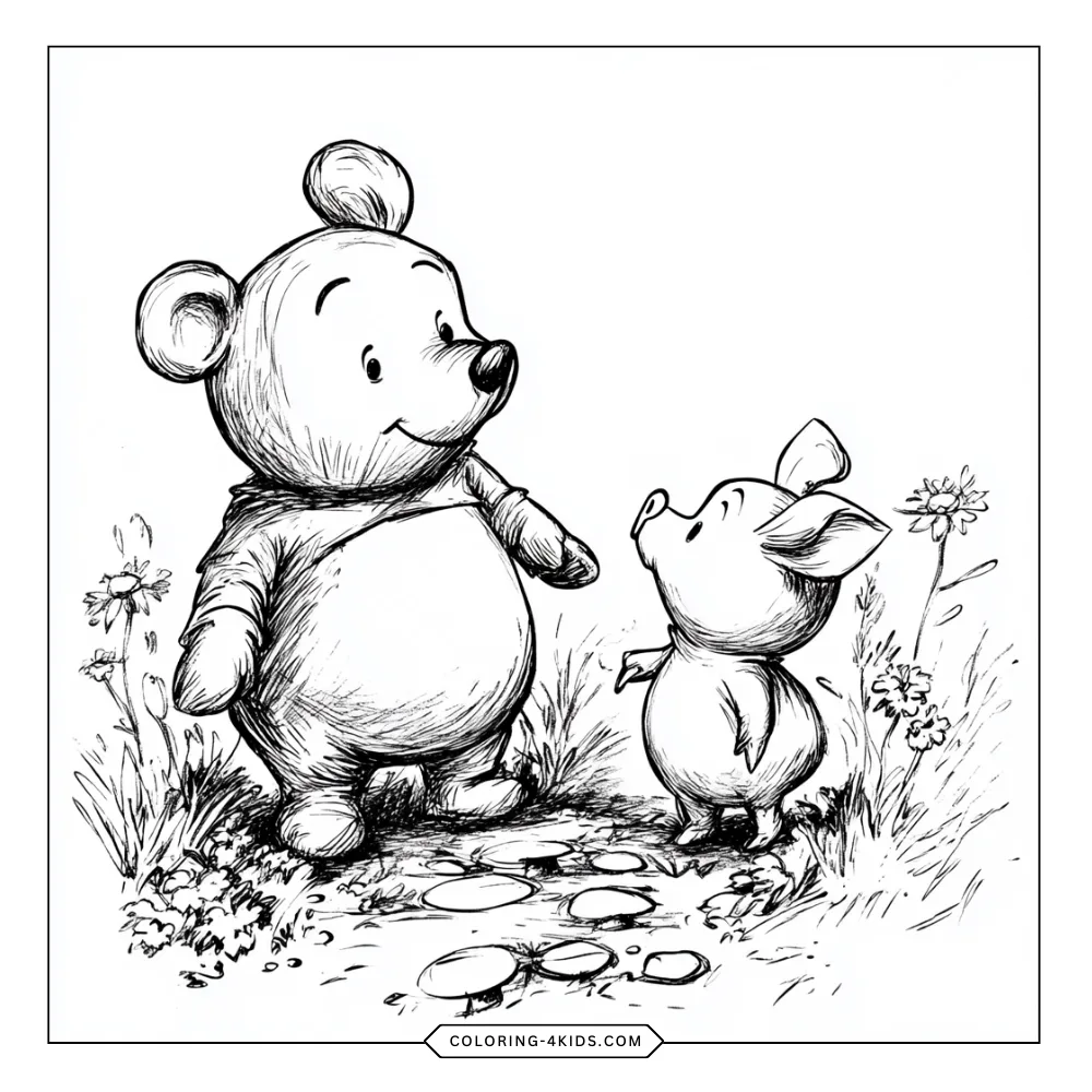 Winnie the Pooh coloring book preview page 1