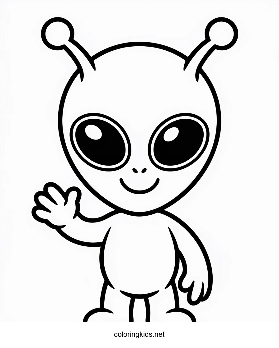 Alien coloring pages for kids, printable free