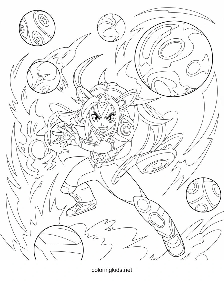 Bakugan Arisu coloring pages for kids, printable free